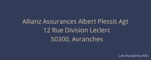 Allianz Assurances Albert Plessis Agt