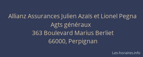 Allianz Assurances Julien Azaïs et Lionel Pegna Agts généraux