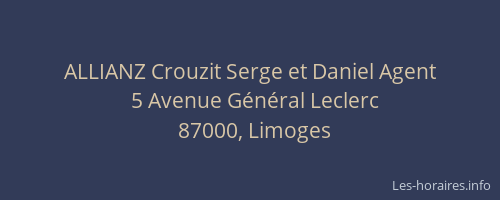 ALLIANZ Crouzit Serge et Daniel Agent