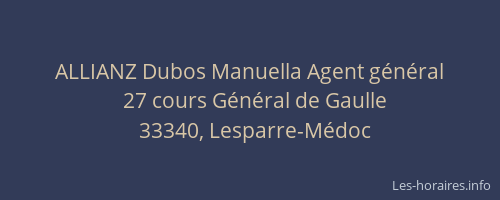 ALLIANZ Dubos Manuella Agent général