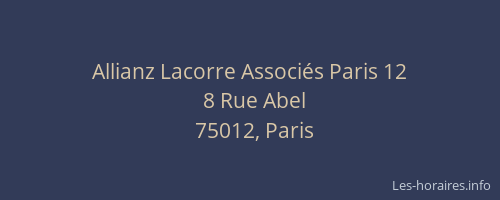 Allianz Lacorre Associés Paris 12