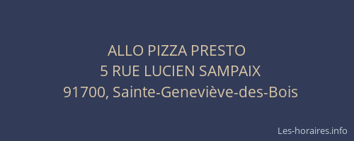 ALLO PIZZA PRESTO