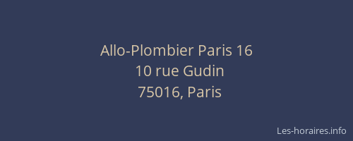 Allo-Plombier Paris 16