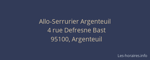 Allo-Serrurier Argenteuil