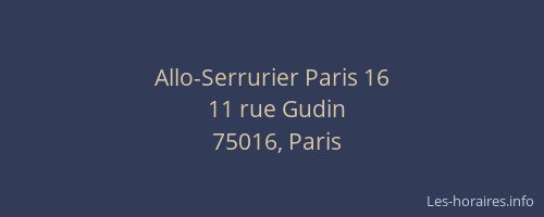 Allo-Serrurier Paris 16