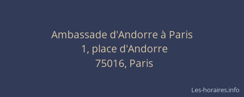 Ambassade d'Andorre à Paris