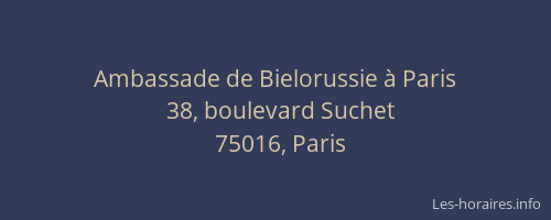 Ambassade de Bielorussie à Paris