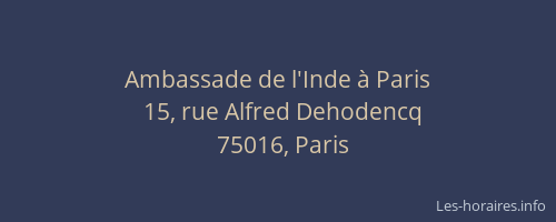 Ambassade de l'Inde à Paris