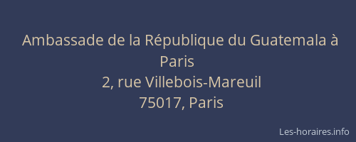 Ambassade de la République du Guatemala à Paris