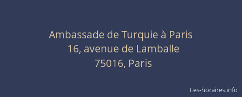 Ambassade de Turquie à Paris