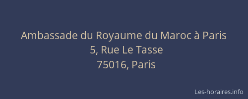 Ambassade du Royaume du Maroc à Paris