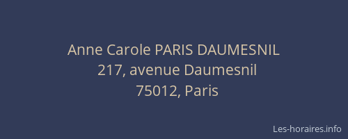 Anne Carole PARIS DAUMESNIL