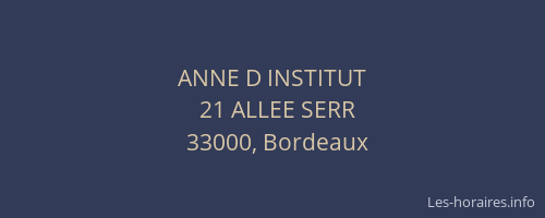 ANNE D INSTITUT