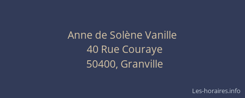 Anne de Solène Vanille
