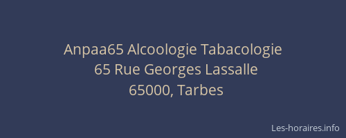 Anpaa65 Alcoologie Tabacologie