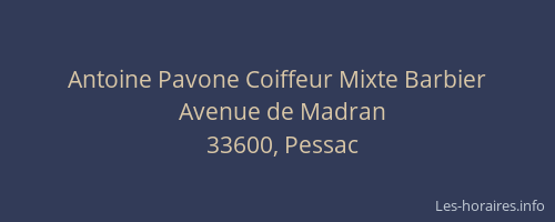 Antoine Pavone Coiffeur Mixte Barbier