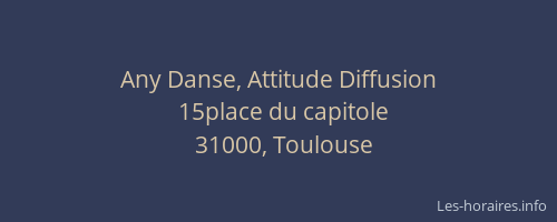 Any Danse, Attitude Diffusion