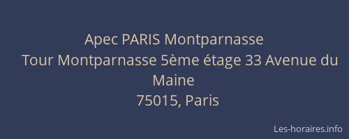 Apec PARIS Montparnasse