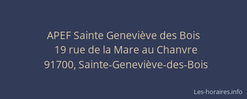 APEF Sainte Geneviève des Bois