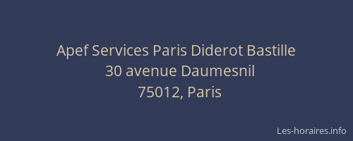 Apef Services Paris Diderot Bastille