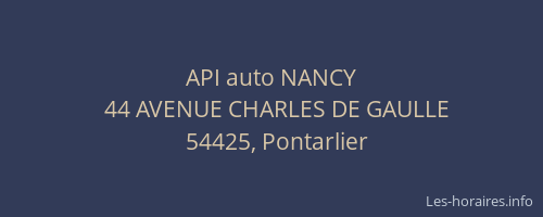 API auto NANCY