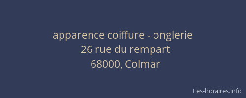 apparence coiffure - onglerie