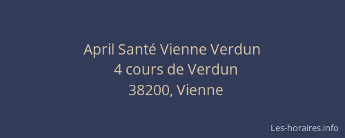 April Santé Vienne Verdun