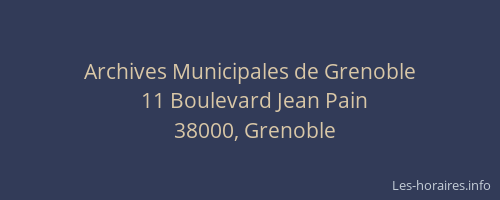 Archives Municipales de Grenoble