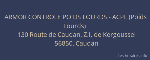 ARMOR CONTROLE POIDS LOURDS - ACPL (Poids Lourds)