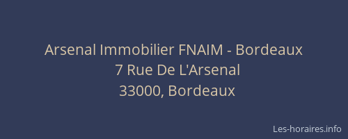 Arsenal Immobilier FNAIM - Bordeaux