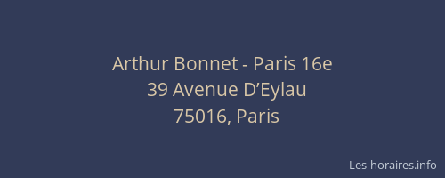 Arthur Bonnet - Paris 16e