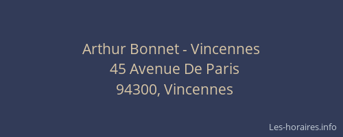 Arthur Bonnet - Vincennes
