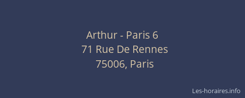 Arthur - Paris 6