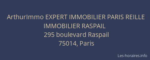 ArthurImmo EXPERT IMMOBILIER PARIS REILLE IMMOBILIER RASPAIL