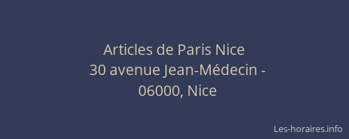 Articles de Paris Nice