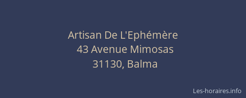 Artisan De L'Ephémère