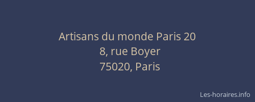 Artisans du monde Paris 20