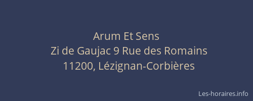 Arum Et Sens