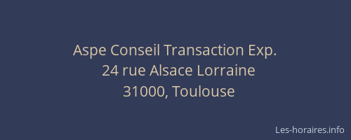 Aspe Conseil Transaction Exp.