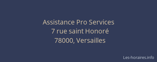 Assistance Pro Services