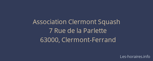 Association Clermont Squash