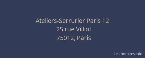 Ateliers-Serrurier Paris 12