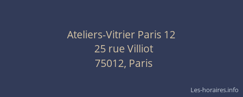 Ateliers-Vitrier Paris 12