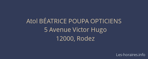 Atol BÉATRICE POUPA OPTICIENS