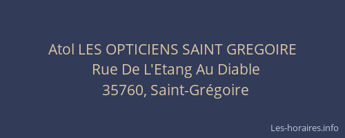 Atol LES OPTICIENS SAINT GREGOIRE