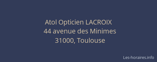 Atol Opticien LACROIX