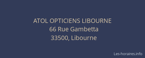 ATOL OPTICIENS LIBOURNE