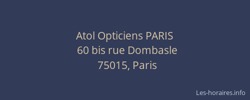 Atol Opticiens PARIS