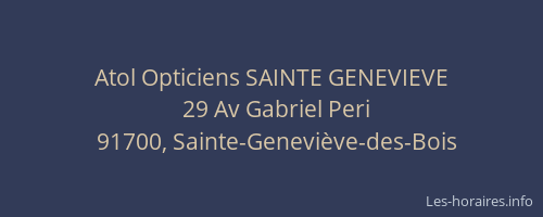 Atol Opticiens SAINTE GENEVIEVE