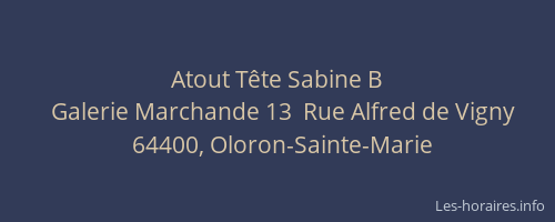 Atout Tête Sabine B